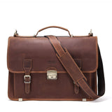 Personalized Men's Leather Business Briefcase, Shoulder Messenger Bag, 14'inch Laptop Crossbody Bag Gift for Him