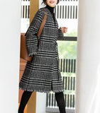 Plaid Loose Women Coat Winter Wool Coat Plus Size Coat