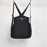 Black Green Color Block Simple Style Women Backpack Shoulder Bag