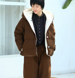 Reversible Hooded Cotton Winter Down Jacket Women Down Coats
