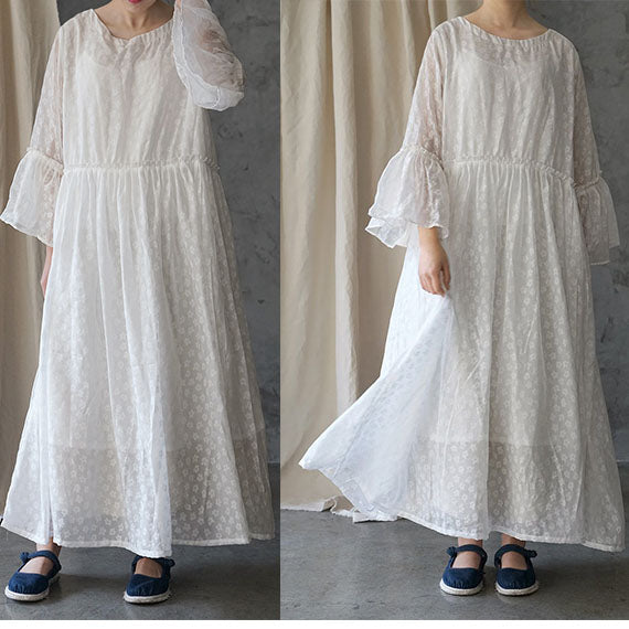 silk-cotton-women-long-dresses-jacquard-weave-Dresses