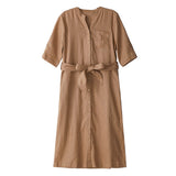 simplelinenlife-100%-linen-women-Dresses-V-neck-summer-spring-women-dresses-waist-belt
