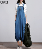 Casual Spring Summer Cotton Overall Loose  Women Jumpsuits