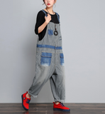 Loose Denim Casual Spring Denim Overall Women JumpsuitsQY13