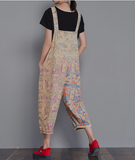 Floral Loose Denim Casual Spring Denim Overall Women Jumpsuits