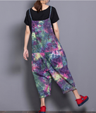 Floral Loose Denim Casual Spring Denim Overall Women Jumpsuits