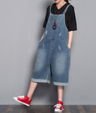 Floral Loose Denim Casual Spring Denim Overall Women Jumpsuits 