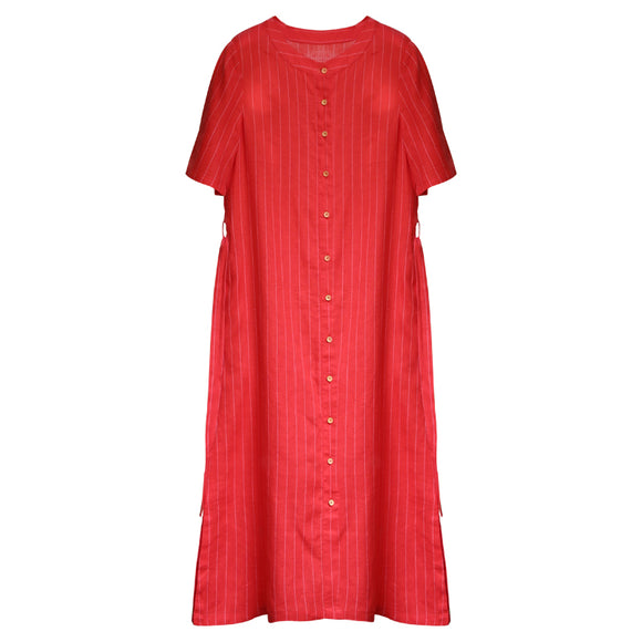 Red Linen Women Dresses Summer Women DressesWC961822