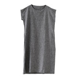Gray-Linen-Cotton-Women-Loose-Fitting-Short-Sleeves-Dresses-Summer-Casual-Women-Dresses