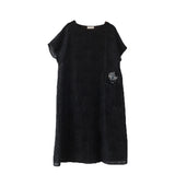 Black-Loose-Fitting-Linen-Women-Dresses-Summer-Casual-Embroidery-Women-Dresses