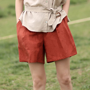 simplelinenlife-Simple-Women-linen-Shorts-Side-Pockets