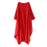 Red Sleeve Loose Drape Maxi Women Dresses AMT962213