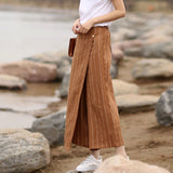 Women's Skirts Summer Linen Skirt Elastic Waist SSM09757