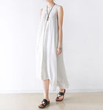 White casual summer Women Dresses Sleeveless Irregular long women dresses AMT962310