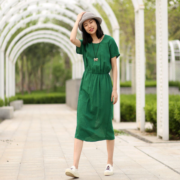 Green Women Dresses Casual Summer Women Dresses Long Women Dresses SSM – SimpleLinenLife