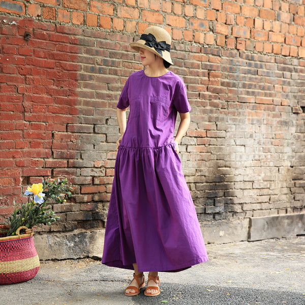Purple Linen Dress Summer Maxi Women Dress Cotton Dresses Z97312 Purple Linen Dress Summer Maxi Women Dress Cotton Dresses Z97312