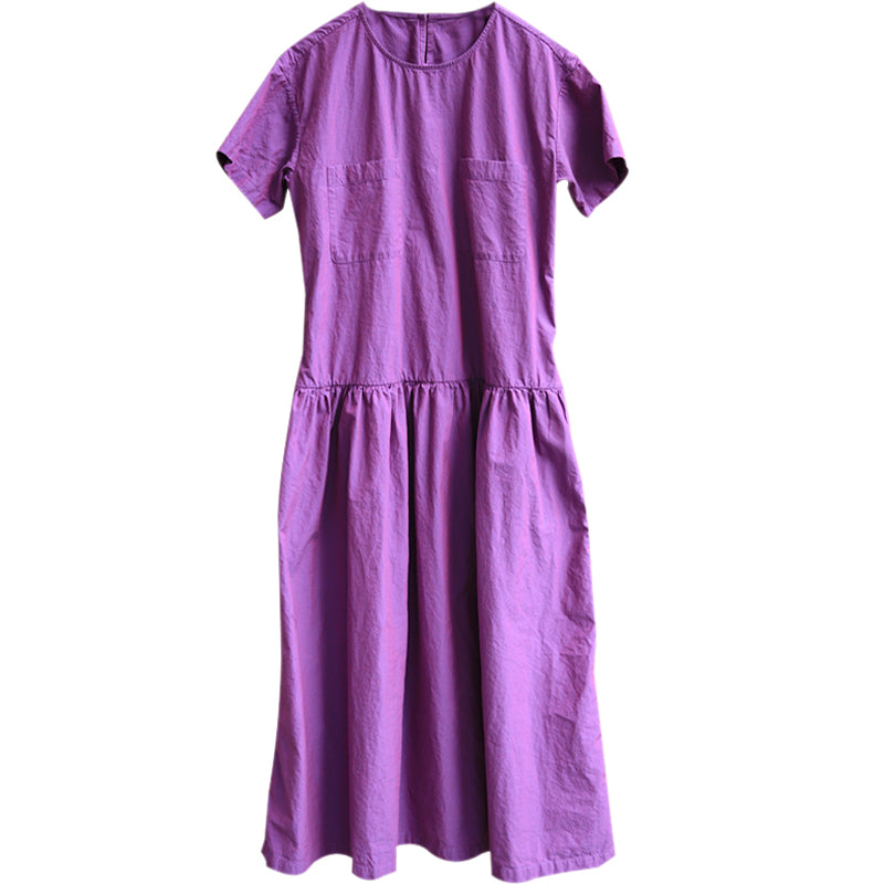 Purple Linen Dress Summer Maxi Women Dress Cotton Dresses Z97312 