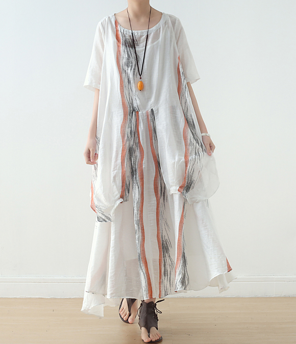 Summer Linen Spring Women Loose Dresses AMT05121 – SimpleLinenLife Summer Linen Spring Women Loose Dresses AMT05121 – SimpleLinenLife