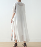 Summer Linen Spring Women loose and Loose Dresses