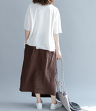 Overlay style Linen Cotton Women's Skirts