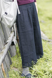 simplelinenlife-Navy blue colo Linen Summer-Women-Casual-Pants