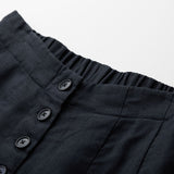 simplelinenlife-Navy blue colo Linen Summer-Women-Casual-Pants