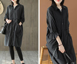 Silk Cotton Women Coat Long Sleeve Women Linen TrenchCoat S90921