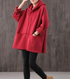 Hooded Loose Blouse Spring Tunic Casual Women Shirts Cotton Tops WG961707