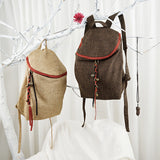 Cotton Linen Women Backpack Vintage Simple Style Bag