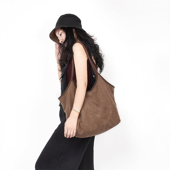Cotton Women Backpack Shoulder Bag Simple Style