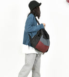 Wrinkled Belt  PatchWork Casual Large Women Travel Bag Shoulder Bag