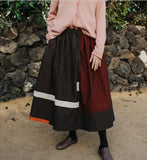 Patch Work Women's Skirts Color Contrast Cotton Skirt  SJ98409
