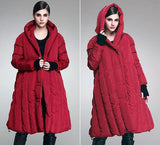 Loose Long Women Down Coat, Winter Loose Puffer Coat,90% Hooded Duck Down Jackets 5655