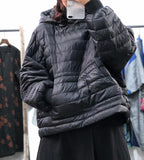 Loose Style Warm Winter Puffer Coat Jacket Hooded Women Thick Down Top Coats 23002