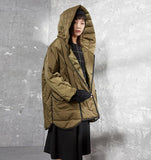 Hooded Women Winter Loose Thick 90% Duck Down Jackets Warm Long Down Coat