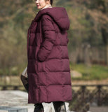 Thick Long Winter Duck Down Jacket, Hooded Down Jacket Women Puffer Coat