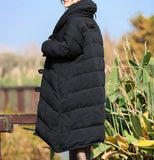 Thick  Long Winter Duck Down Jacket, Hooded Down Jacket Women Plus Size