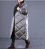 Loose Style Winter Duck Down Jacket, Hooded Down Jacket Women Plus Size