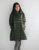 A-line Casual Hooded Winter Puffer Coat Women Down Jacket Any Size 63702
