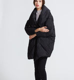 Large Collar Winter Loose Duck Down Jackets Hooded Warm Women Long Down Coat