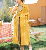Spring Fall Cardigan Women Coat , Long Sleeve Jaket, Spring Women Linen Trench Coat 90921