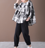 Print Women Casual Linen Shirts Loose Blouse Women Tops WG961707