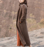 Linen Loose Long Sleeve Autumn Women Shift Linen Dresses S90921