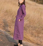 Linen Loose Dress, Long Sleeve Women Linen Dresses ZF98413