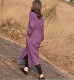 Linen Loose Dress, Long Sleeve Women Linen Dresses ZF98413