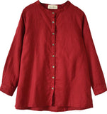 Red Casual Linen Spring Summer Skirts Women Tops SXM97299