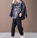 Pleated Women Casual Blouse Linen Shirts Loose Blouse Plus Size Women Tops WG961707