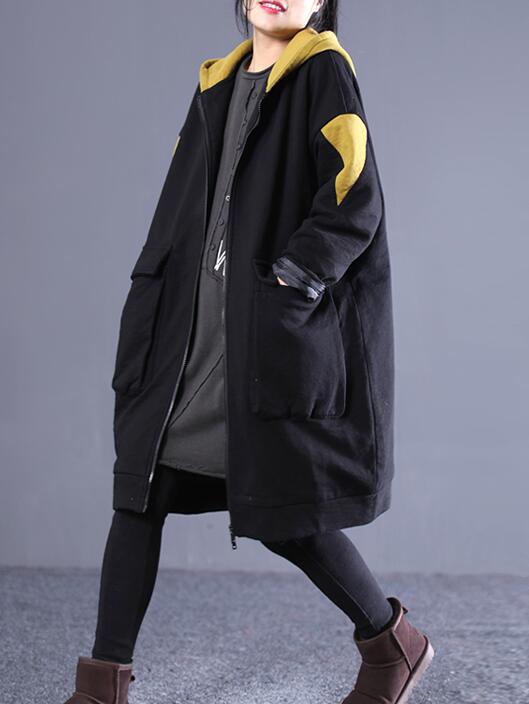 Spring Women Casual Coat Loose Hooded Parka Plus Size Coat Jacket