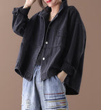 Denim Loose Blouse Women Shirts Tops WG961707