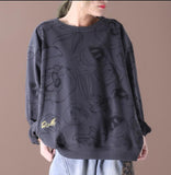 Cartoon Print Women Casual Blouse Linen Shirts Loose Blouse Plus Size Women Tops WG961707